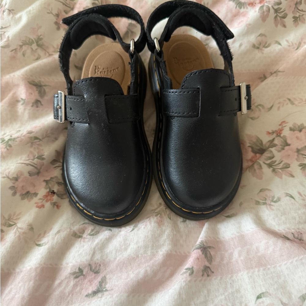Dr. Martens Black Leather Kids Dress Shoes
